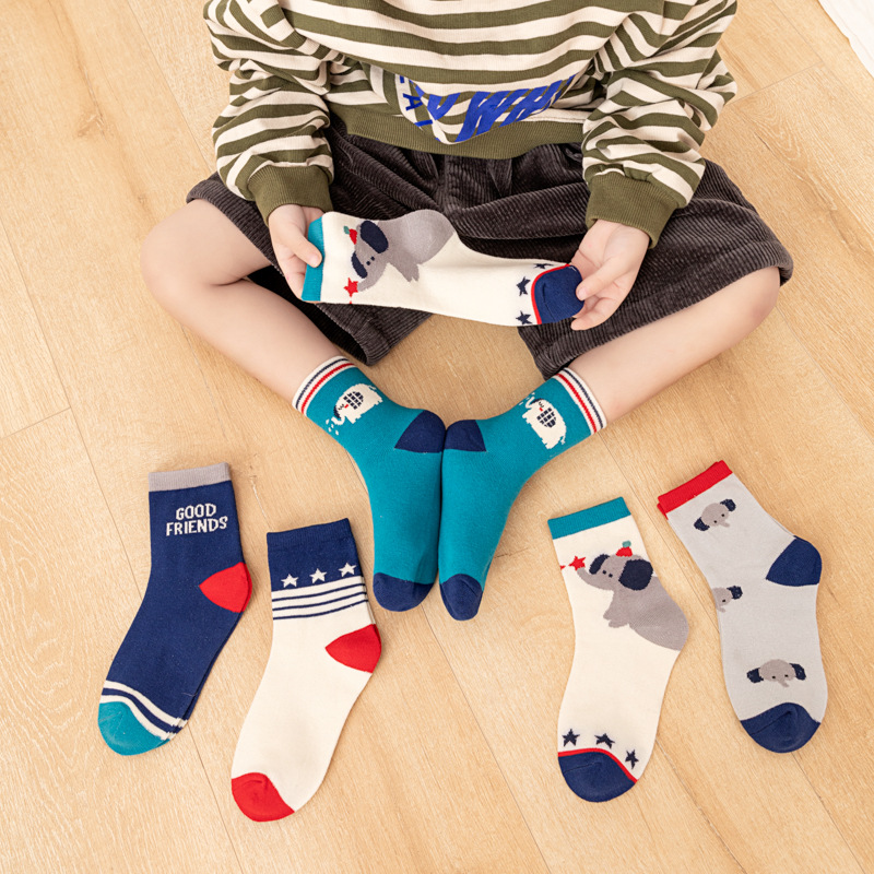 Cotton Crew Sock Pack - Lot de 5 chaussettes pour enfants