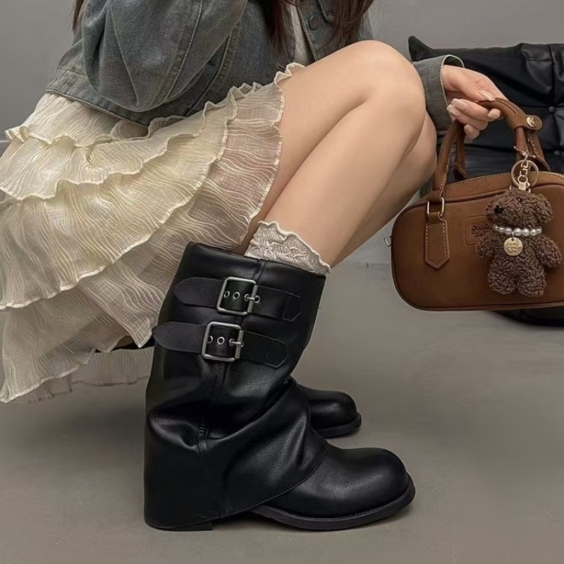 Bottes mi-mollet noires pour f - Boot Sock Slouchy avis et prix