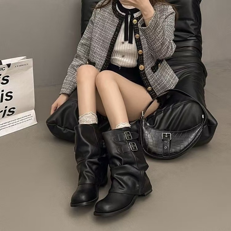 Bottes mi-mollet noires pour f - Boot Sock Slouchy avis et prix